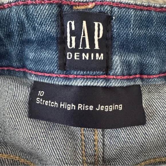 GAP Kids Jeans Stretch High Rise Jeggings Graphic Hearts Thunder Bolt Size 10 - Picture 6 of 9